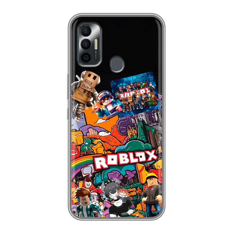 Силиконовый чехол на Tecno Spark 7 с принтом Roblox Роблокс Силиконовый чехол на Tecno Spark 7 с принтом Roblox Роблокс