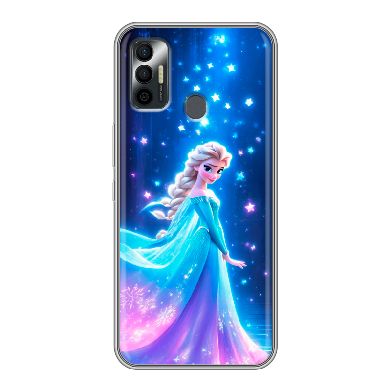 Силиконовый чехол на Tecno Spark 7 с принтом Холодное сердце Frozen Силиконовый чехол на Tecno Spark 7 с принтом Холодное сердце Frozen
