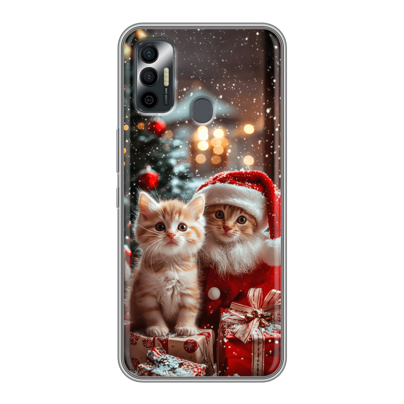 Силиконовый чехол на Tecno Spark 7 с принтом Новый год Силиконовый чехол на Tecno Spark 7 с принтом Новый год
