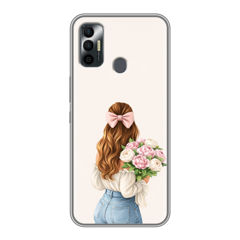 Силиконовый чехол на Tecno Spark 7 с принтом женский Силиконовый чехол на Tecno Spark 7 с принтом женский