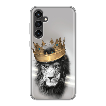 Силиконовый чехол на Samsung Galaxy S23 FE с принтом Лев с короной Силиконовый чехол на Samsung Galaxy S23 FE с принтом Лев с короной