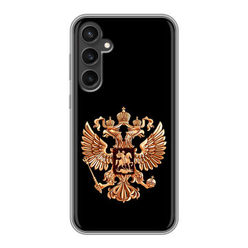Силиконовый чехол на Samsung Galaxy S23 FE с принтом Герб России золотой Силиконовый чехол на Samsung Galaxy S23 FE с принтом Герб России золотой