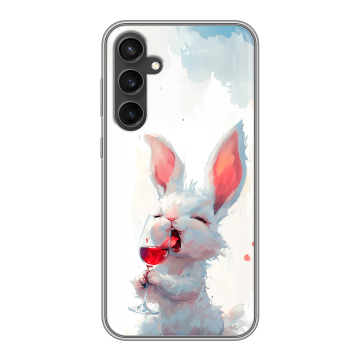 Силиконовый чехол на Samsung Galaxy S23 FE с принтом кролик зайчик Силиконовый чехол на Samsung Galaxy S23 FE с принтом кролик зайчик