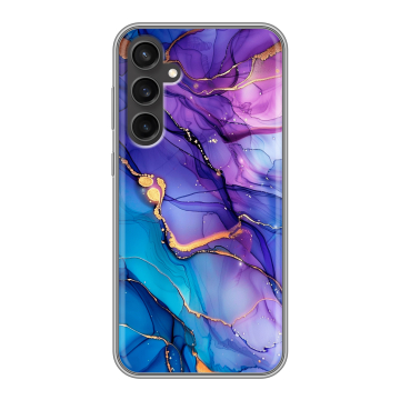 Силиконовый чехол на Samsung Galaxy S23 FE с принтом синий мрамор Силиконовый чехол на Samsung Galaxy S23 FE с принтом синий мрамор