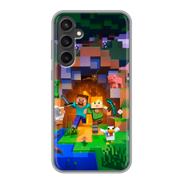 Силиконовый чехол на Samsung Galaxy S23 FE с принтом Майнкрафт Minecraft Силиконовый чехол на Samsung Galaxy S23 FE с принтом Майнкрафт Minecraft