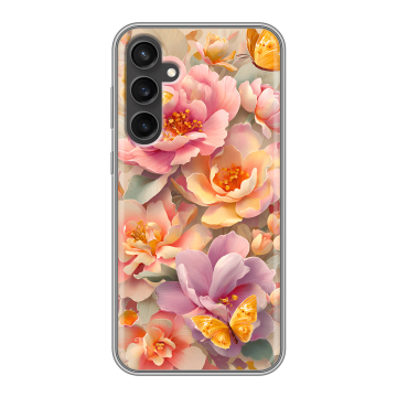 Силиконовый чехол на Samsung Galaxy S23 FE с принтом Цветы и бабочки Силиконовый чехол на Samsung Galaxy S23 FE с принтом Цветы и бабочки