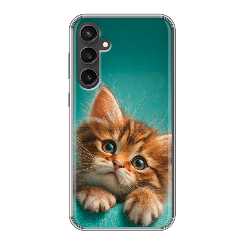 Силиконовый чехол на Samsung Galaxy S23 FE с принтом котенок Силиконовый чехол на Samsung Galaxy S23 FE с принтом котенок