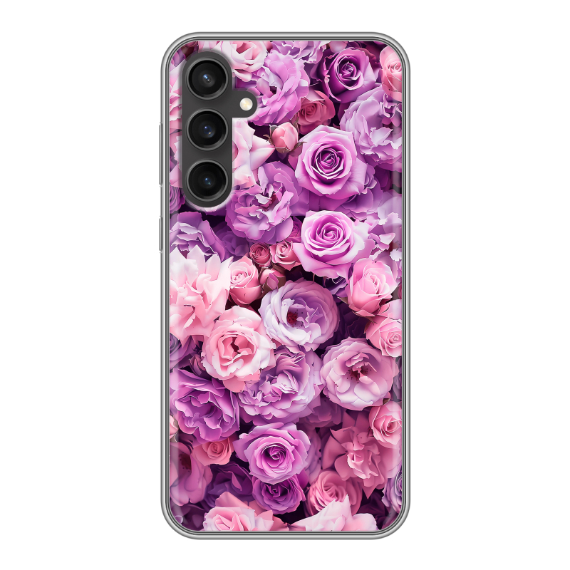 Силиконовый чехол на Samsung Galaxy S23 FE с принтом лавандовые розы Силиконовый чехол на Samsung Galaxy S23 FE с принтом лавандовые розы