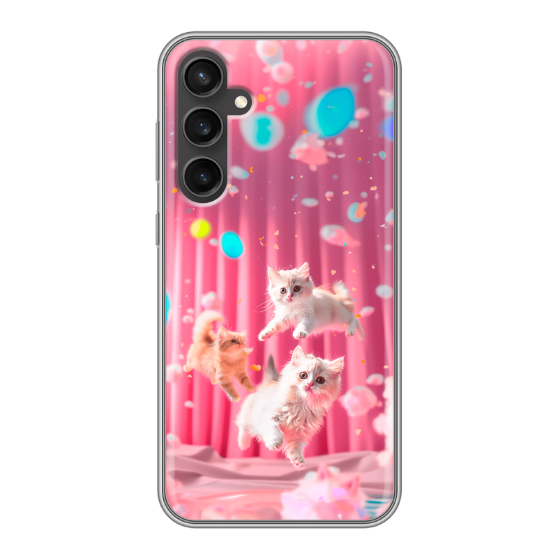 Силиконовый чехол на Samsung Galaxy S23 FE с принтом милые котики Силиконовый чехол на Samsung Galaxy S23 FE с принтом милые котики