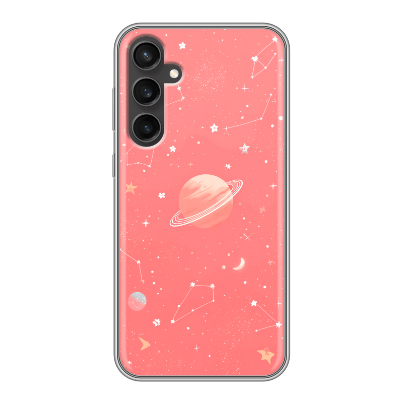Силиконовый чехол на Samsung Galaxy S23 FE с принтом Розовый космос Силиконовый чехол на Samsung Galaxy S23 FE с принтом Розовый космос