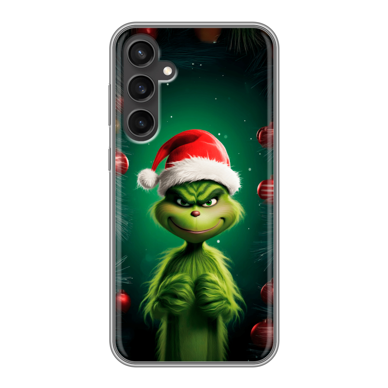 Силиконовый чехол на Samsung Galaxy S23 FE с принтом Гринч Новый год Рождество Силиконовый чехол на Samsung Galaxy S23 FE с принтом Гринч Новый год Рождество
