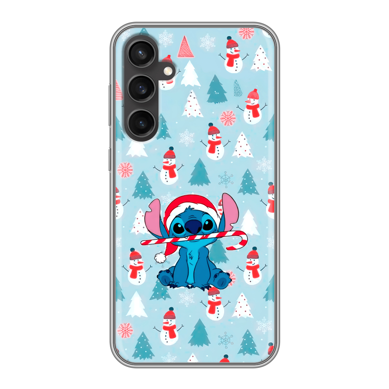 Силиконовый чехол на Samsung Galaxy S23 FE с принтом Стич Новый год Силиконовый чехол на Samsung Galaxy S23 FE с принтом Стич Новый год