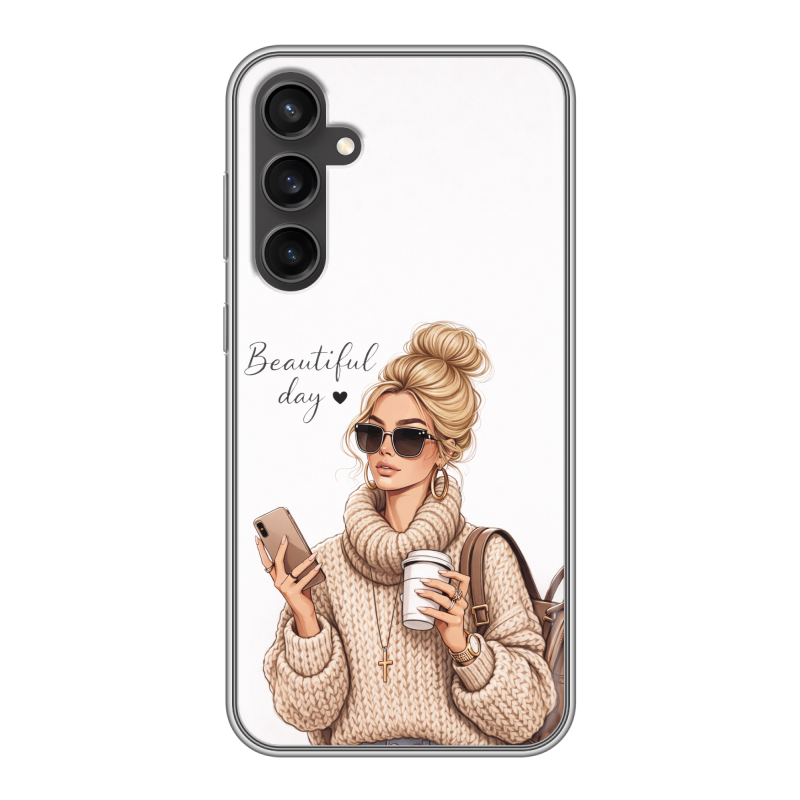 Силиконовый чехол на Samsung Galaxy S23 FE с принтом женский Силиконовый чехол на Samsung Galaxy S23 FE с принтом женский