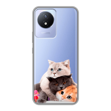 Силиконовый чехол на Vivo Y11 (2023) с принтом Кошки