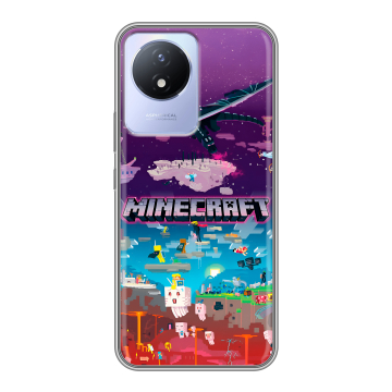 Силиконовый чехол на Vivo Y11 (2023) с принтом Майнкрафт Minecraft