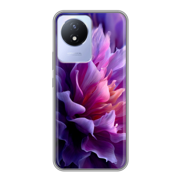 Силиконовый чехол на Vivo Y11 (2023) с принтом женский цветы