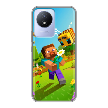 Силиконовый чехол на Vivo Y11 (2023) с принтом Майнкрафт Minecraft