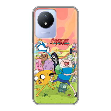 Силиконовый чехол на Vivo Y11 (2023) с принтом Adventure time Время приключений