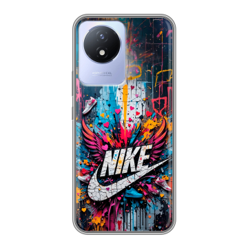 Силиконовый чехол на Vivo Y11 (2023) с принтом Nike Найк