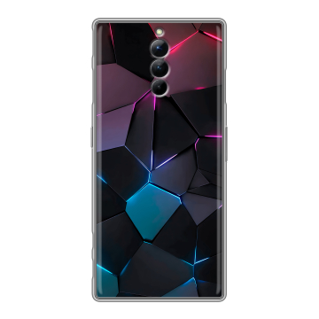 Силиконовый чехол на ZTE Nubia Red Magic 8S Pro с принтом Геометрия неона