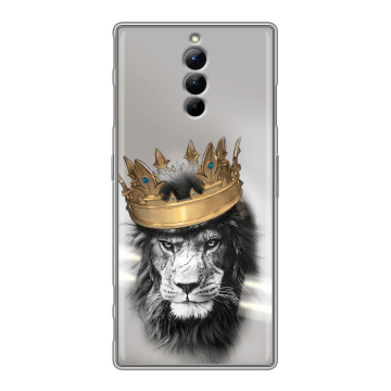 Силиконовый чехол на ZTE Nubia Red Magic 8S Pro с принтом Лев с короной