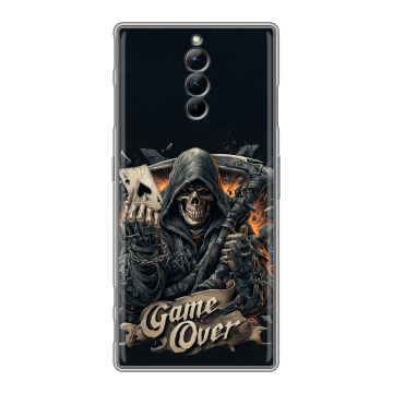 Силиконовый чехол на ZTE Nubia Red Magic 8S Pro с принтом Скелет карты
