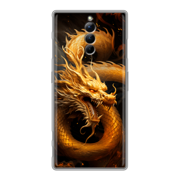 Силиконовый чехол на ZTE Nubia Red Magic 8S Pro с принтом Золотой дракон Силиконовый чехол на ZTE Nubia Red Magic 8S Pro с принтом Золотой дракон