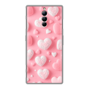Силиконовый чехол на ZTE Nubia Red Magic 8S Pro с принтом Сердечки