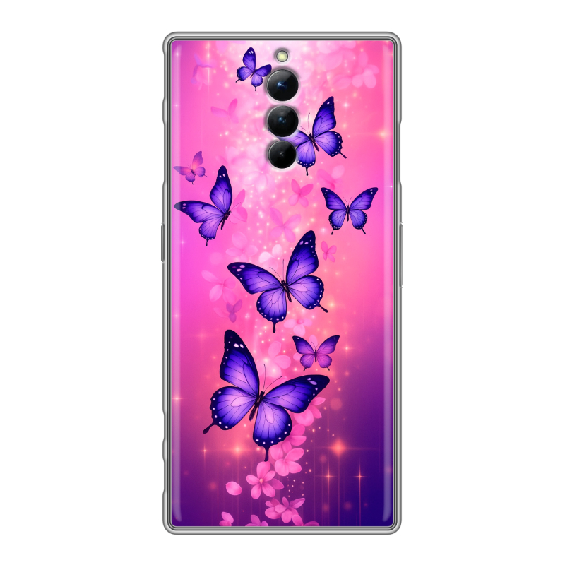 Силиконовый чехол на ZTE Nubia Red Magic 8S Pro с принтом Бабочки Силиконовый чехол на ZTE Nubia Red Magic 8S Pro с принтом Бабочки