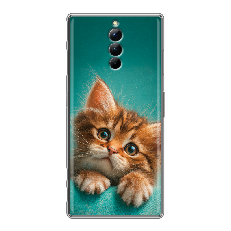 Силиконовый чехол на ZTE Nubia Red Magic 8S Pro с принтом котенок Силиконовый чехол на ZTE Nubia Red Magic 8S Pro с принтом котенок