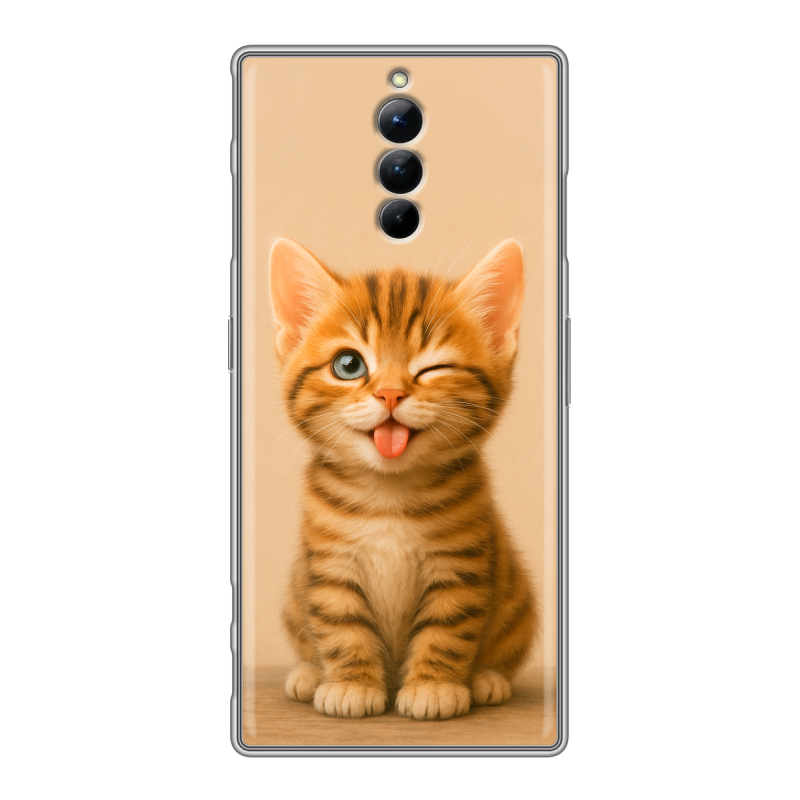 Силиконовый чехол на ZTE Nubia Red Magic 8S Pro с принтом котенок Силиконовый чехол на ZTE Nubia Red Magic 8S Pro с принтом котенок