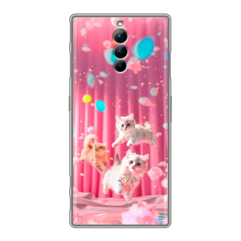 Силиконовый чехол на ZTE Nubia Red Magic 8S Pro с принтом милые котики Силиконовый чехол на ZTE Nubia Red Magic 8S Pro с принтом милые котики