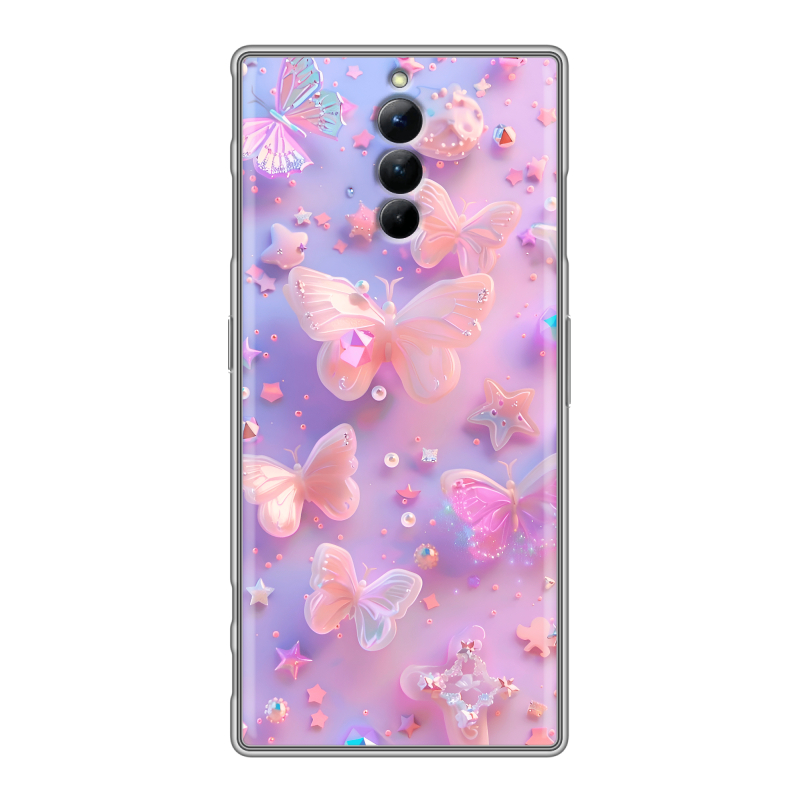 Силиконовый чехол на ZTE Nubia Red Magic 8S Pro с принтом Бабочки Силиконовый чехол на ZTE Nubia Red Magic 8S Pro с принтом Бабочки