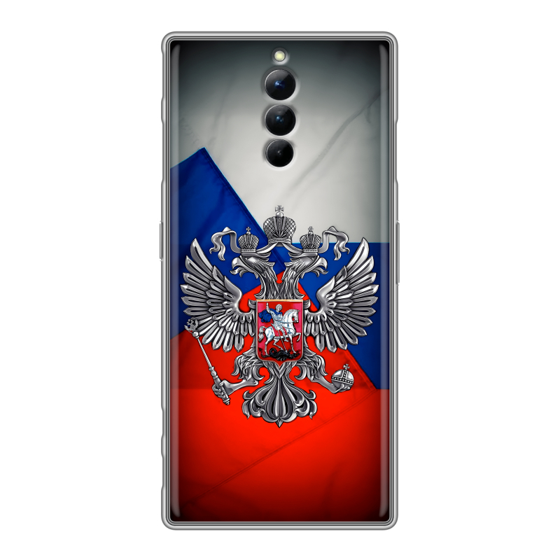 Силиконовый чехол на ZTE Nubia Red Magic 8S Pro с принтом Флаг России Силиконовый чехол на ZTE Nubia Red Magic 8S Pro с принтом Флаг России