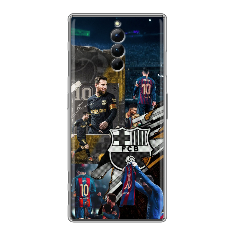 Силиконовый чехол на ZTE Nubia Red Magic 8S Pro с принтом Messi Barcelona Силиконовый чехол на ZTE Nubia Red Magic 8S Pro с принтом Messi Barcelona