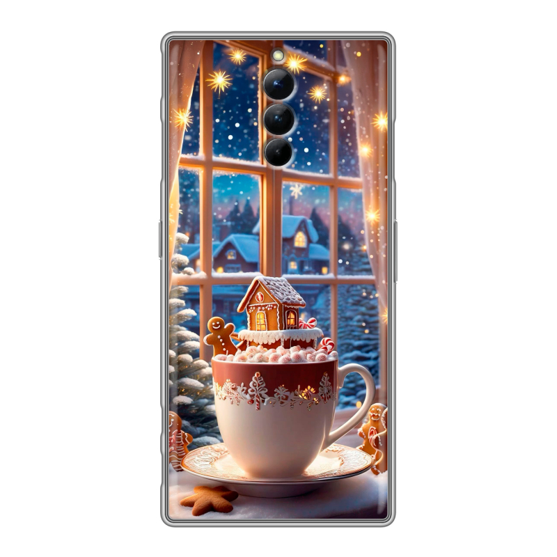 Силиконовый чехол на ZTE Nubia Red Magic 8S Pro с принтом Новый год Силиконовый чехол на ZTE Nubia Red Magic 8S Pro с принтом Новый год