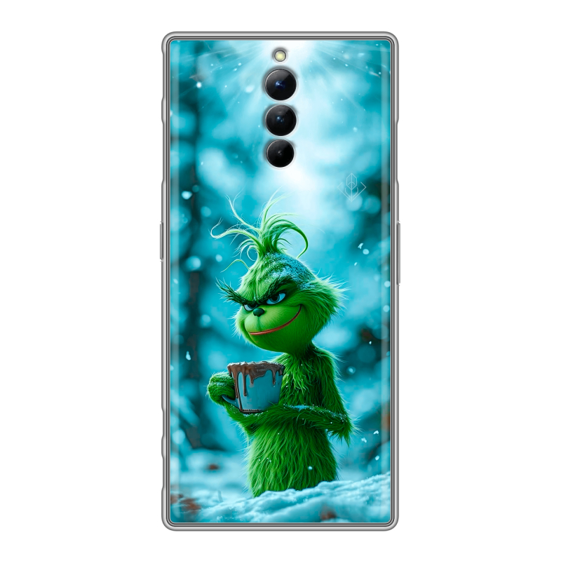 Силиконовый чехол на ZTE Nubia Red Magic 8S Pro с принтом Новый год гринч Силиконовый чехол на ZTE Nubia Red Magic 8S Pro с принтом Новый год гринч