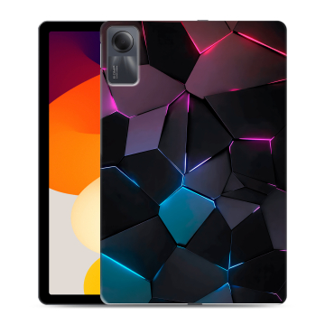 Силиконовый чехол на планшета Xiaomi RedMi Pad SE с принтом Геометрия неона Силиконовый чехол на планшета Xiaomi RedMi Pad SE с принтом Геометрия неона