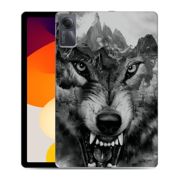 Силиконовый чехол на планшета Xiaomi RedMi Pad SE с принтом Волк Силиконовый чехол на планшета Xiaomi RedMi Pad SE с принтом Волк