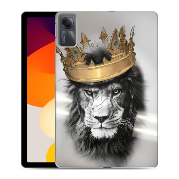 Силиконовый чехол на Xiaomi RedMi Pad SE с принтом Лев с короной