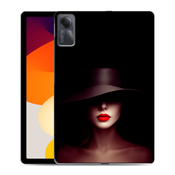 Силиконовый чехол на Xiaomi RedMi Pad SE с принтом Девушка в шляпе