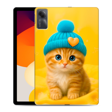 Силиконовый чехол на Xiaomi RedMi Pad SE с принтом Котенок в шапке