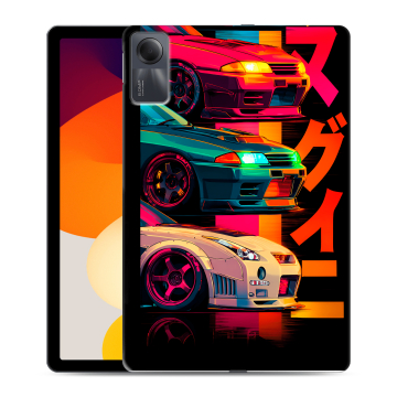 Силиконовый чехол на Xiaomi RedMi Pad SE с принтом Гоночные машины