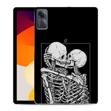 Силиконовый чехол на Xiaomi RedMi Pad SE с принтом Поцелуй скелетов
