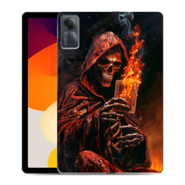 Силиконовый чехол на Xiaomi RedMi Pad SE с принтом Скелет и карты