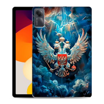 Силиконовый чехол на Xiaomi RedMi Pad SE с принтом Герб флаг России