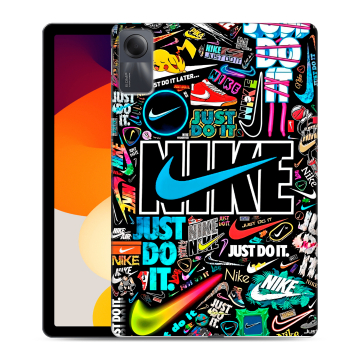 Силиконовый чехол на Xiaomi RedMi Pad SE с принтом найк nike черный Силиконовый чехол на Xiaomi RedMi Pad SE с принтом найк nike черный