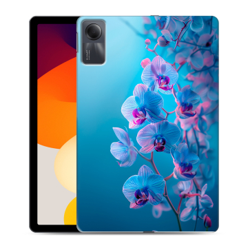 Силиконовый чехол на Xiaomi RedMi Pad SE с принтом голубые орхидеи