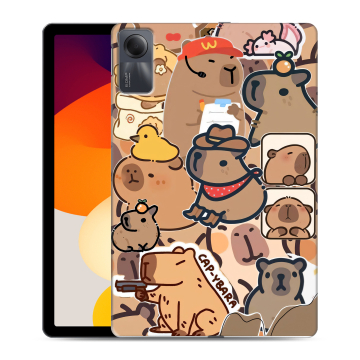 Силиконовый чехол на Xiaomi RedMi Pad SE с принтом капибара