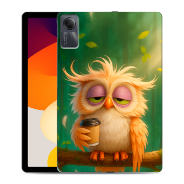 Силиконовый чехол на Xiaomi RedMi Pad SE с принтом сова Силиконовый чехол на Xiaomi RedMi Pad SE с принтом сова